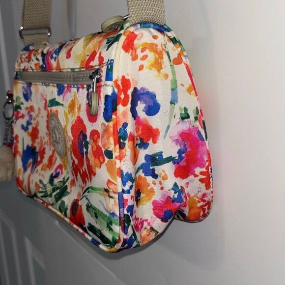 Kipling Callie printed crossbody purse bag floral splatter 2 monkeys - Picture 4 of 10
